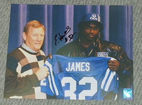 EDGERRİN JAMES İmzalı COLTS NFL Taslak Seçimi 8x10 Fotoğraf + E. JAMES HOLOGRAMI 57/99-İmzalı NFL Fotoğrafları