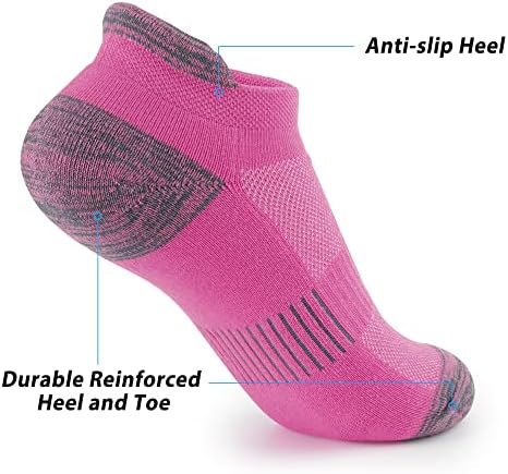 Gonıı Ayak Bileği Çorap Bayan Koşu Atletik No Show Çorap Yastıklı 5-Pairs