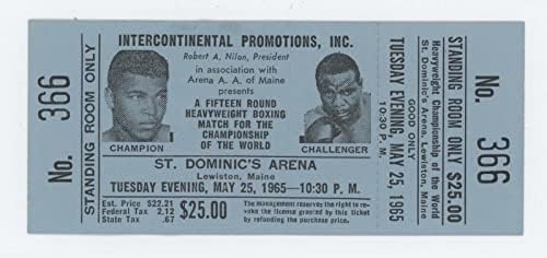 Muhammed Ali vs. Sonny Liston Tam Bilet 25 Mayıs 1965 Ayakta Oda 25 $366-Boks Biletleri