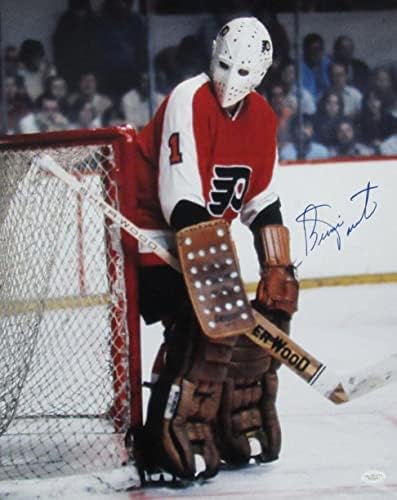 Bernie Parent HOF İmzalı 16x20 Fotoğraf Philadelphia Flyers JSA-İmzalı NHL Fotoğrafları