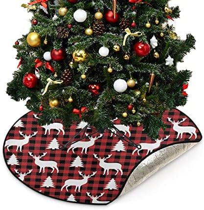 Noel Ağacı Standı Mat Su Geçirmez, Buffalo Ekose Noel Yuvarlak Altında Noel Ağacı Mat Zemin Koruyucu için Noel Süslemeleri