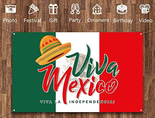 Vohado Viva Meksika Dekorasyon fotoğraf kabini Zemin Dia La Independencia Eylül 16th Tatil Parti Fotoğraf Arka Plan