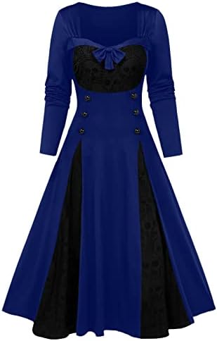 2022 Bayan Dantel Kafatası Maxi Elbise Cadılar Bayramı Gotik Vintage Resmi uzun elbise Moda Artı Boyutu Akşam Parti