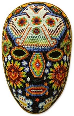 NOVİCA Dekoratif Huichol Kartonpiyer Maskesi, Çok Renkli, Kartal Koruyucu'