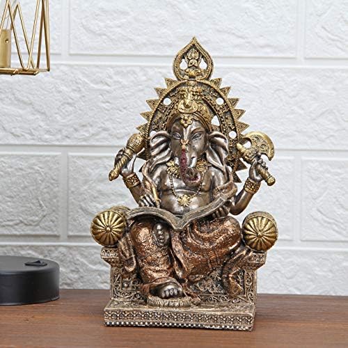Leekung Ganesha Heykeli Ev Dekorasyon, Fil Tanrı Ganesh Heykelleri Antika Kaplama, Hindu Ganesha Heykelcik Meditasyon