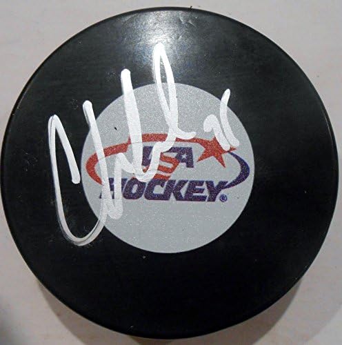 Cory Schneider İmzalı ABD Takımı Hokey Diski w/COA New Jersey Şeytanları-İmzalı NHL Diskleri