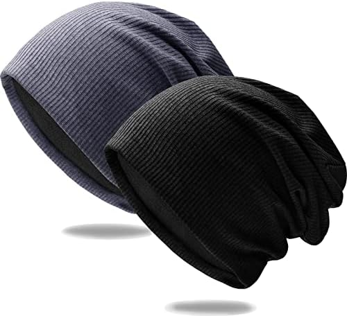 ROYBENS 2 Paket Yağma Pamuk hımbıl bere Şapka Erkekler Erkekler Kadınlar için, Baggy Örgü Kasketleri Yumuşak Nefes