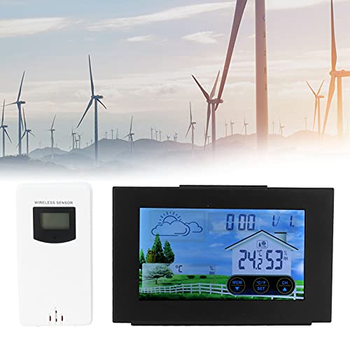 Hava Termometre, Sıcaklık Nem Ölçer ABS + elektronik bileşenler Uzaktan Kumanda ile LCD Dokunmatik Ekran için Kapalı
