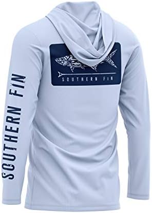 Güney Fin Giyim Performans Balıkçılık Hoodie Gömlek Erkekler Kadınlar için UPF UV 50+ Hafif Hood İle