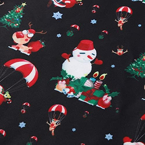 XXBR Noel Gömlek Mens için, uzun Kollu Düğme Aşağı Noel Ren Geyiği Ağacı Kardan Adam Baskı İş Rahat Gömlek Tops