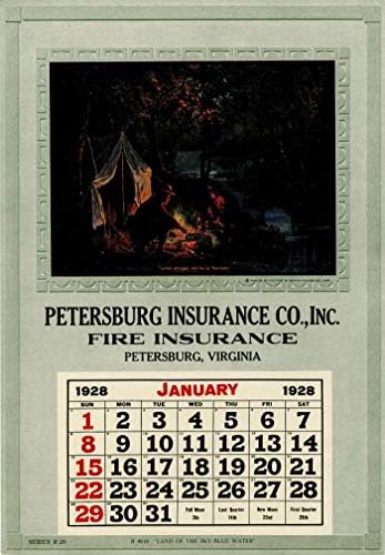 Petersburg Insurance Co, Inc. için Örnek Reklam Takvimi. Yangın Sigortası