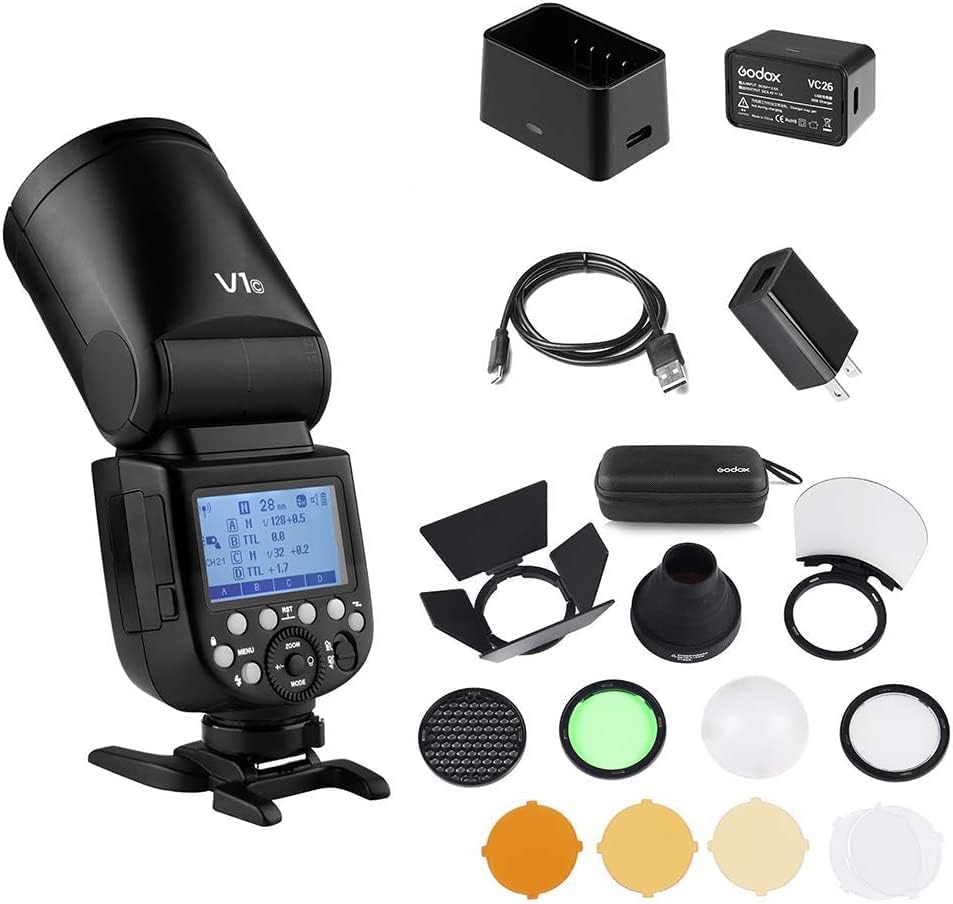 Godox V1C kamera flaşı Speedlite Flaş Yuvarlak Kafa ile Uyumlu Canon EOS Serisi 1500D 3000D 5D Mark HBÖ 5D Mark ll