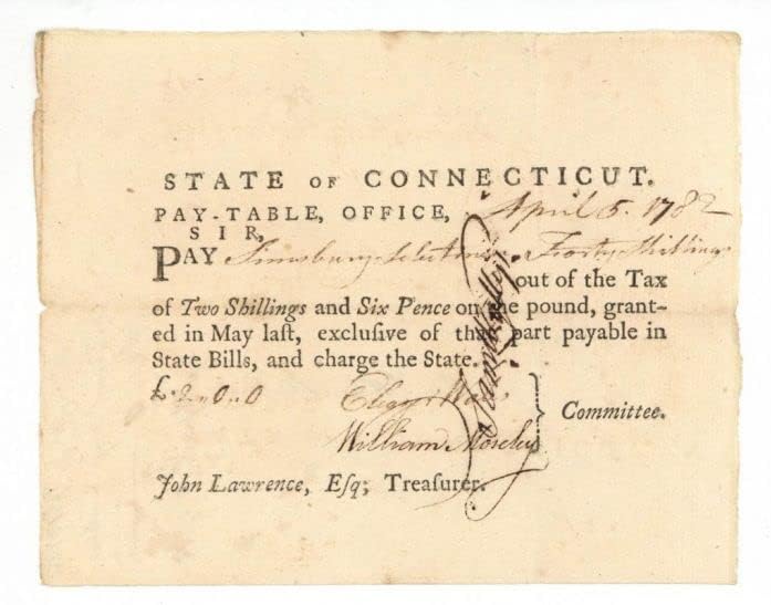 Ödeme Emri-Connecticut Devrim Savaşı Tahvilleri
