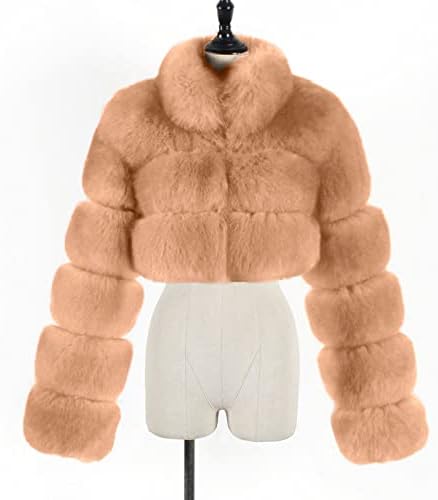 Kadın Kış Ceket Ceket Ceketler Uzun Kollu Rahat Kısa Sıcak Faux Peluş Mont Soğuk Hava Ceketler