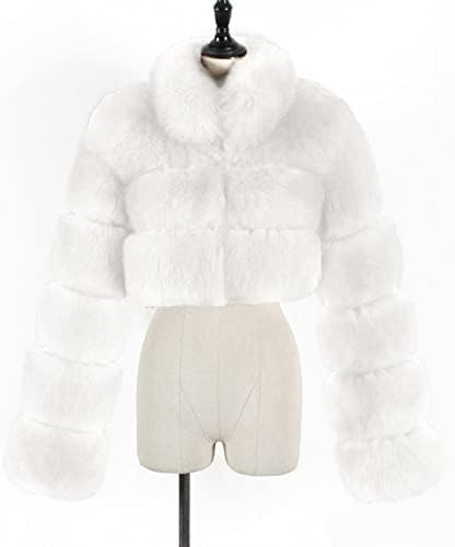 Kadın Kış Ceket Ceket Ceketler Uzun Kollu Rahat Kısa Sıcak Faux Peluş Mont Soğuk Hava Ceketler