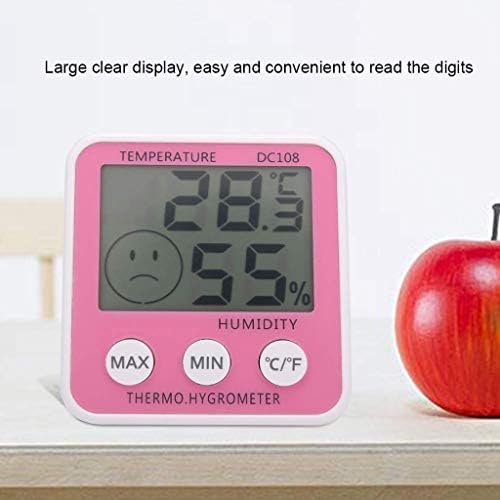 UXZDX CUJUX Kapalı Termometre Higrometre, Sıcaklık nem ölçer ile Dijital Masa Saati, arkadan Aydınlatmalı Doğru