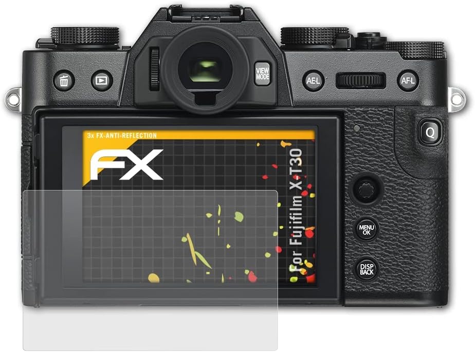 Fujifilm X-T30 Ekran Koruyucu Film ile Uyumlu atFoliX Ekran Koruyucu, Yansıma Önleyici ve Şok Emici FX Koruyucu Film