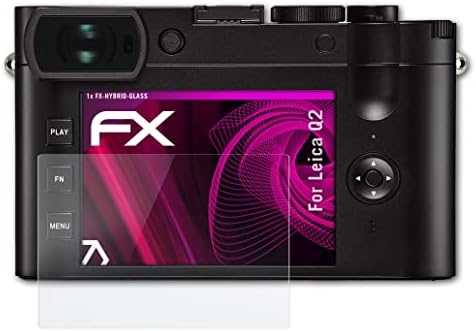 atFoliX Plastik Cam koruyucu film ile Uyumlu Leica Q2 Cam Koruyucu, 9H Hibrid Cam FX Cam Ekran Koruyucu Plastik