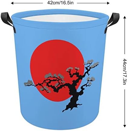 Japon Bonsai Ağacı Katlanabilir çamaşır sepeti çamaşır Sepeti Kolları ile Çamaşır Kutusu Kirli Giysiler Çanta Üniversite