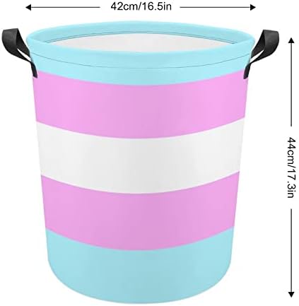 Pastel Gurur Bayrağı-Transseksüel LGBT Katlanabilir çamaşır sepeti çamaşır Sepeti Kolları ile Çamaşır Kutusu Kirli