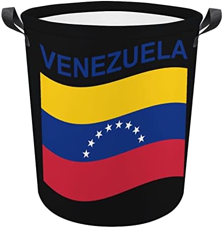 Venezuela bayrağı çamaşır sepeti Sepet Çanta Çamaşır Kutusu saklama çantası Katlanabilir Uzun Kolları ile