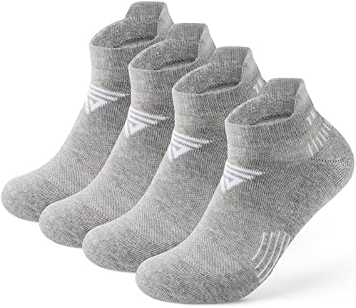 TENYSAF Ayak Bileği Atletik Çorap Erkekler için: 4 Paket erkek ve kadın Pamuk Koşu spor çoraplar Yastık ile