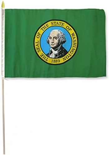 AES 12x18 12 x 18 Washington Eyaleti Sopa Bayrağı 30 Ahşap Personel