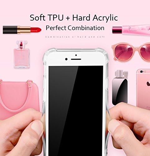 iPhone 7 Artı/iPhone 8 Artı Kılıf Kadınlar Kızlar için, Opretty Lüks Glitter Ultra-İnce Ayna TPU PC Geri iPhone7 için