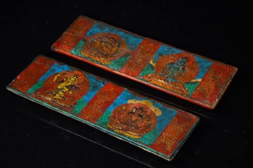 9 Tibet Tapınağı Koleksiyonu Eski Ahşap Renk izleme Mozaik Turkuaz Tibet Buda Kutsal İlahi Budist Eşyaları