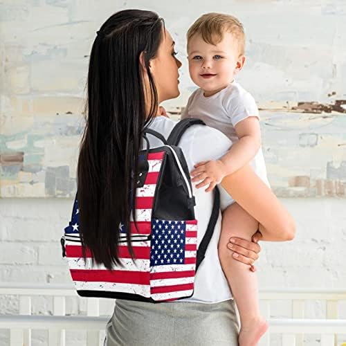Bebek bezi Çantası Amerikan Bayrağı Bakım Çantası Bez Değiştirme Çantası