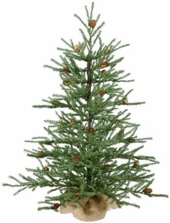Vickerman 30 Karamel Çam Yapay Noel Ağacı Aydınlatılmamış, Mevsimsel Kapalı Ev Dekor Dekoratif Çuval Bezi Tabanı ile