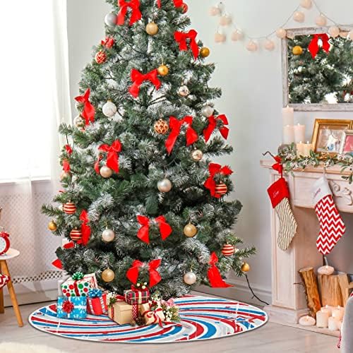 ALAZA 4 Temmuz Vatansever Ağaç Etek Dekorasyonu, Küçük Noel Ağacı Etek Süsü Bağımsızlık Günü Tatili için Amerikan
