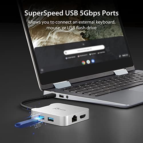 j5create USB C Hub - 4K 60 hz HDMI, 100 W PD, 2 x USB-A, Ethernet / Buhar Güverte için, MacBook, ChromeBook, XPS,