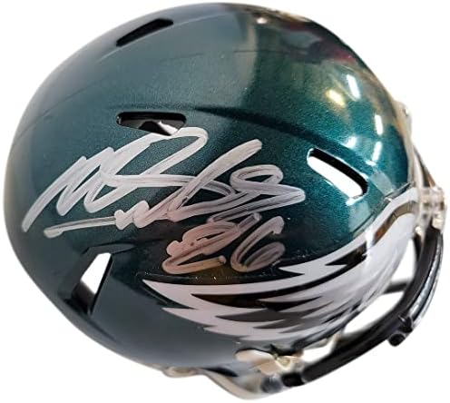 Miles Sanders İmzalı Philadelphia Eagles Mini Kask-Elle İmzalanmış ve JSA Kimliği Doğrulanmış