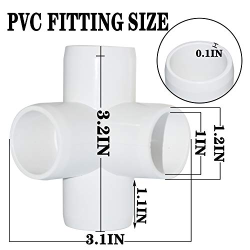 15 Paket 3/4 İnç 4 Yollu PVC Bağlantı Parçaları, Ağır Hizmet Tipi PVC Dirsek Yan Çıkış Tees, Bina PVC Mobilya için