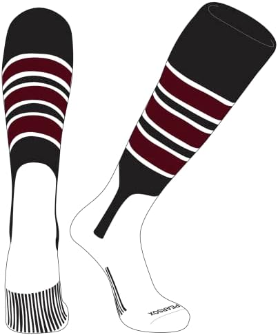 PEAR SOX OTC Beyzbol Softbol Üzengi Çorapları (C, 7 inç) Kardinal, Beyaz, Siyah