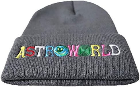 Fwjsky Astroworld Unisex Işlemeli Sıkı Örgü Bere Şapka Kış Sıcak Skullies Kap Şapka