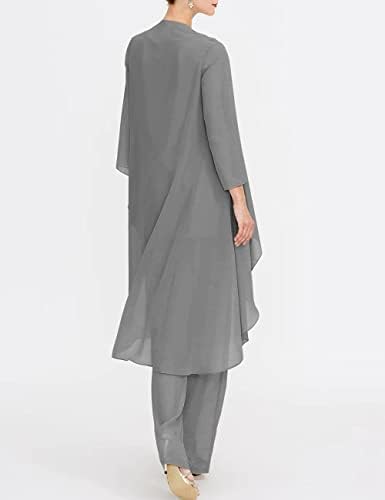 Zongqiven Şifon Anne Gelin Pantolon Takım Elbise 3 Adet Düğün Resmi Kıyafet Seti gece elbisesi Kadınlar için