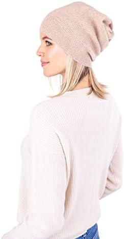 Velanio Kaşmir Kadın Kaşmir Bere - %100 Kaşmirden Yapılmış Kadınlar için Modaya Uygun Hımbıl Bere Şapka