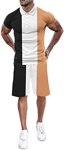 queshizhe Erkek Moda Kısa kollu tişört ve şort takımı Yaz 2 Parça Kıyafet Erkek Büyük ve Uzun eşofman takımlar