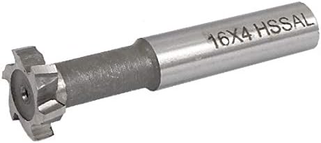 X-DREE 16mm Kesme Çapı 4mm Kesme Derinliği 6 Flüt Düz matkap delik T Yuvası End Mill(16mm Çap 4mm Derinlik 6 Flüt
