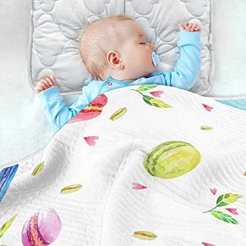 Kundak Battaniyesi Macaroons Çerezler Bebekler için pamuklu battaniye, Battaniye Alma, Beşik için Hafif Yumuşak Kundak