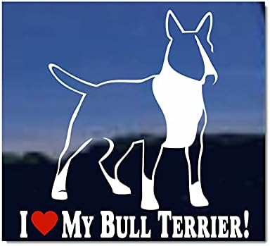 Bull Terrier'imi Seviyorum! ~ Bull Terrier Vinil Pencere Otomatik çıkartma