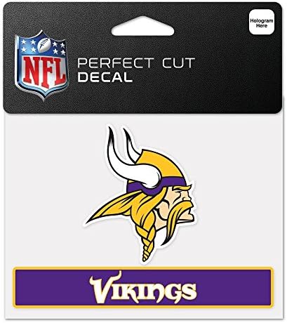 WinCraft NFL Minnesota Vikings WCR48586014 Mükemmel Kesim Renkli Çıkartma, 4,5 x 5,75