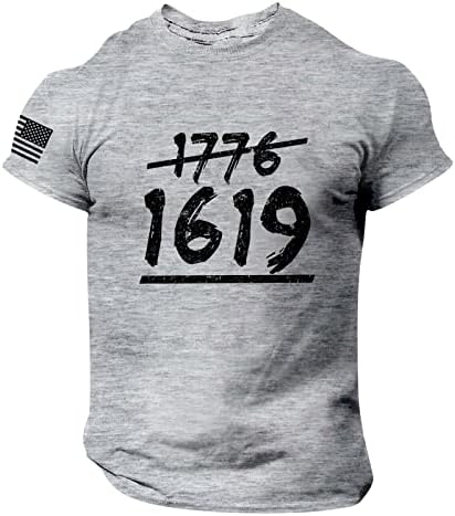 MIASHUI Uzun Boylu erkek Gömlek erkek Bağımsızlık Günü Bayrağı Baskı İlkbahar / Yaz Eğlence Spor Rahat Nefes T Shirt