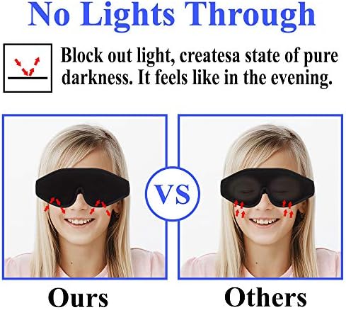 Bloke Işıklı Çocuklar için Uyku Maskesi-Bellek Köpüğü 3D Konturlu Göz Maskesi-Göz Kapağı ve Seyahat Uyku Maskesi,