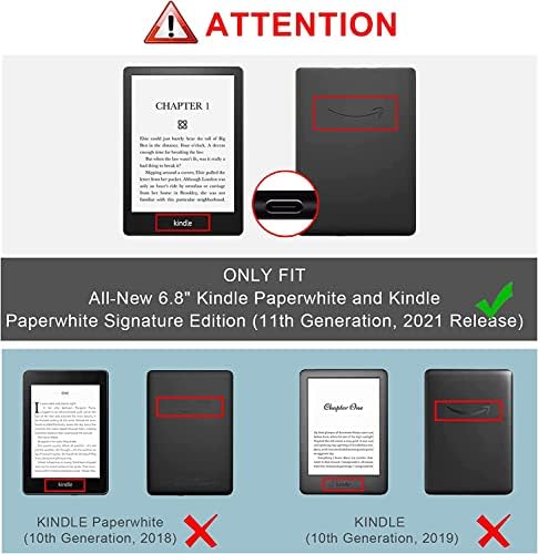 GUKSRASO için Kılıf Standı 6.8 Kindle Paperwhite 11th Nesil 2021 - İki El Sapanlar Pu Kapak ile Otomatik Uyandırma/Uyku,basit
