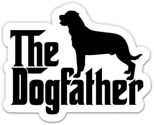 Köpek Baba Rottweiler Sticker-3 laptop etiketi - Su Geçirmez Vinil Araba, Telefon, Su Şişesi-Köpek Baba Çıkartması