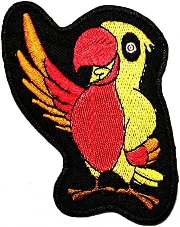 Kleenplus 3 adet. Kuş Sevimli İşlemeli Demir on Yama dikmek Moda Sanat Papağan Sallayarak Karikatür Etiket Yamalar