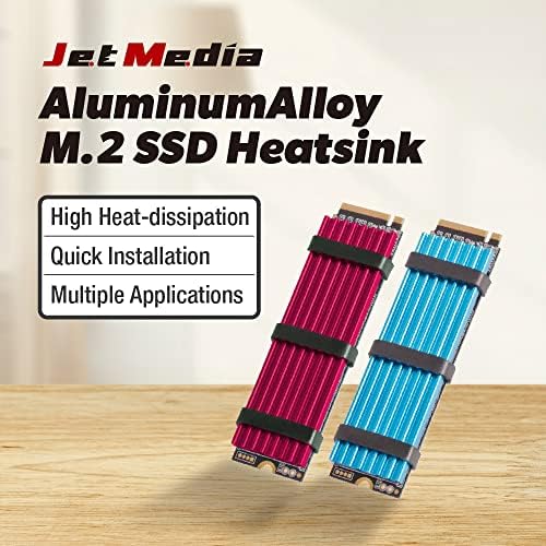 JetMedia JM-HS01 alüminyum alaşımlı M. 2 SSD soğutucu yüksek ısı dağılımı hızlı kurulum (mavi)
